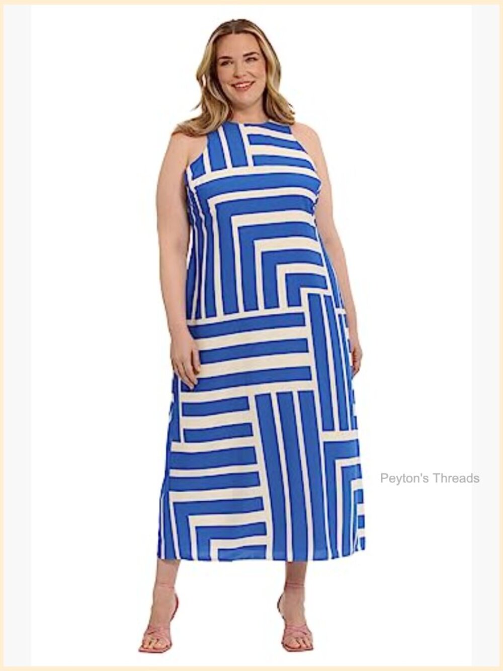Sleeveless Halter Cut Maxi Dress with Keyhole Back - Picture 6 of 7